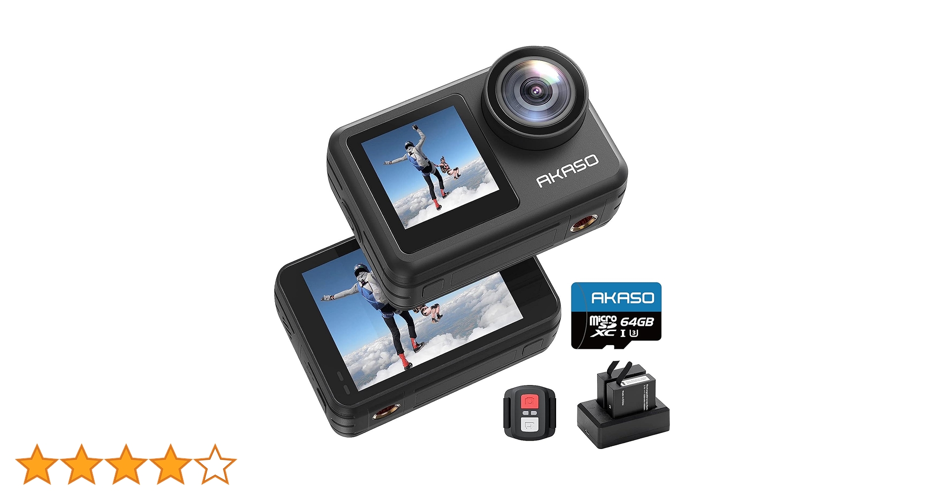 Amazon | AKASO Brave 7 LE アクションカメラ 4K 20MP 64GB